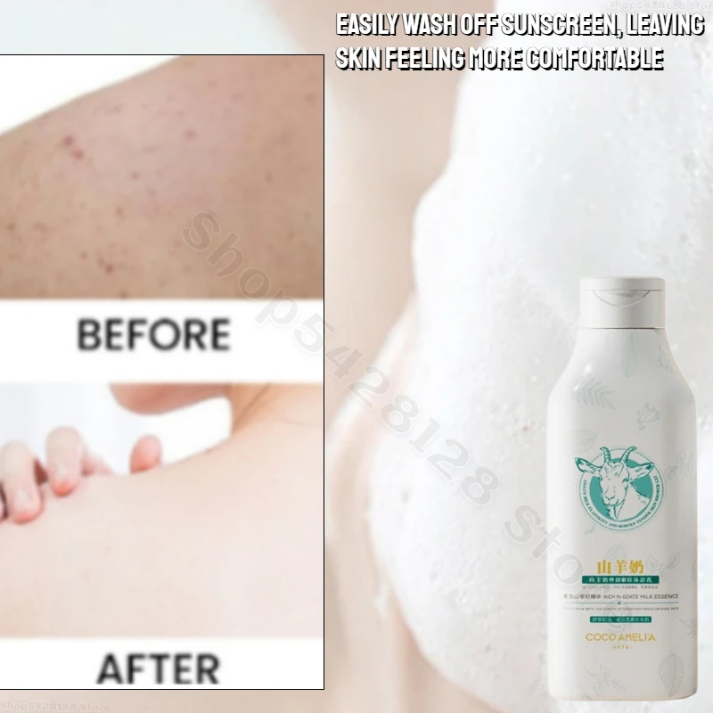 Goat Milk Body Wash Nicotinamide Whitening Brightening Cleansing Shrink Pores Moisturizing Long Lasting Scented