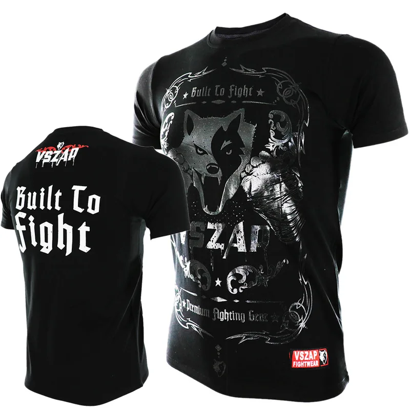 Vszap boxing training judo sports leisure breathable T-shirt short-sleeved cotton T-shirt design taekwondo boxing shirt
