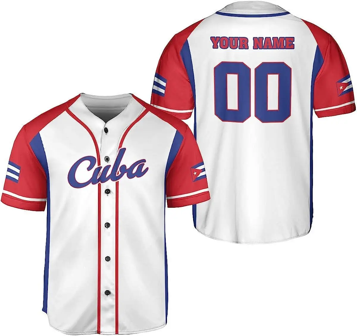 Custom Cuba Olive Army Flag 3D Print Mesh Fiber Baseball Jersey Shirt Top Tee Men Streetwear Manica Corta Sport