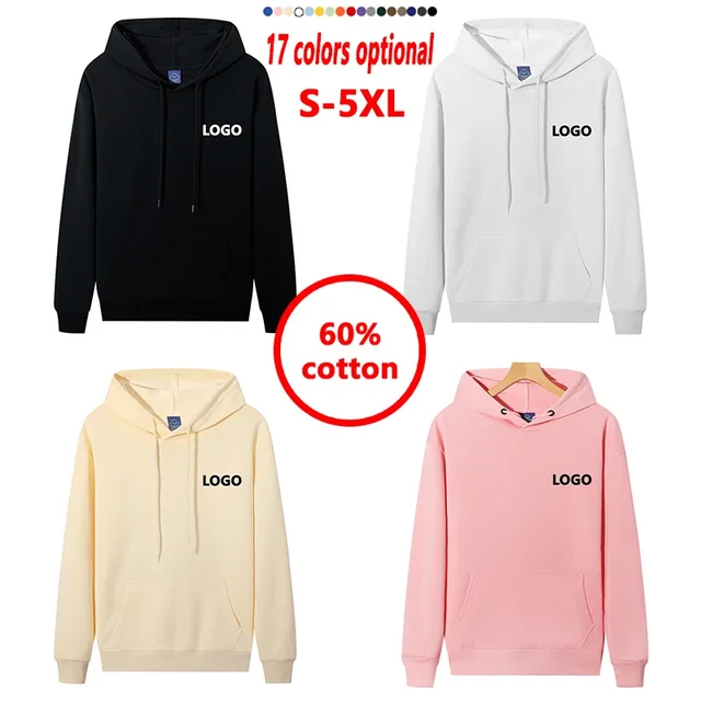 Sweat à capuche personnalisé 60% coton pour hommes et femmes, sweat-shirt à manches longues, personnalité imprimée, Streetwear, pulls Sudaderas 1