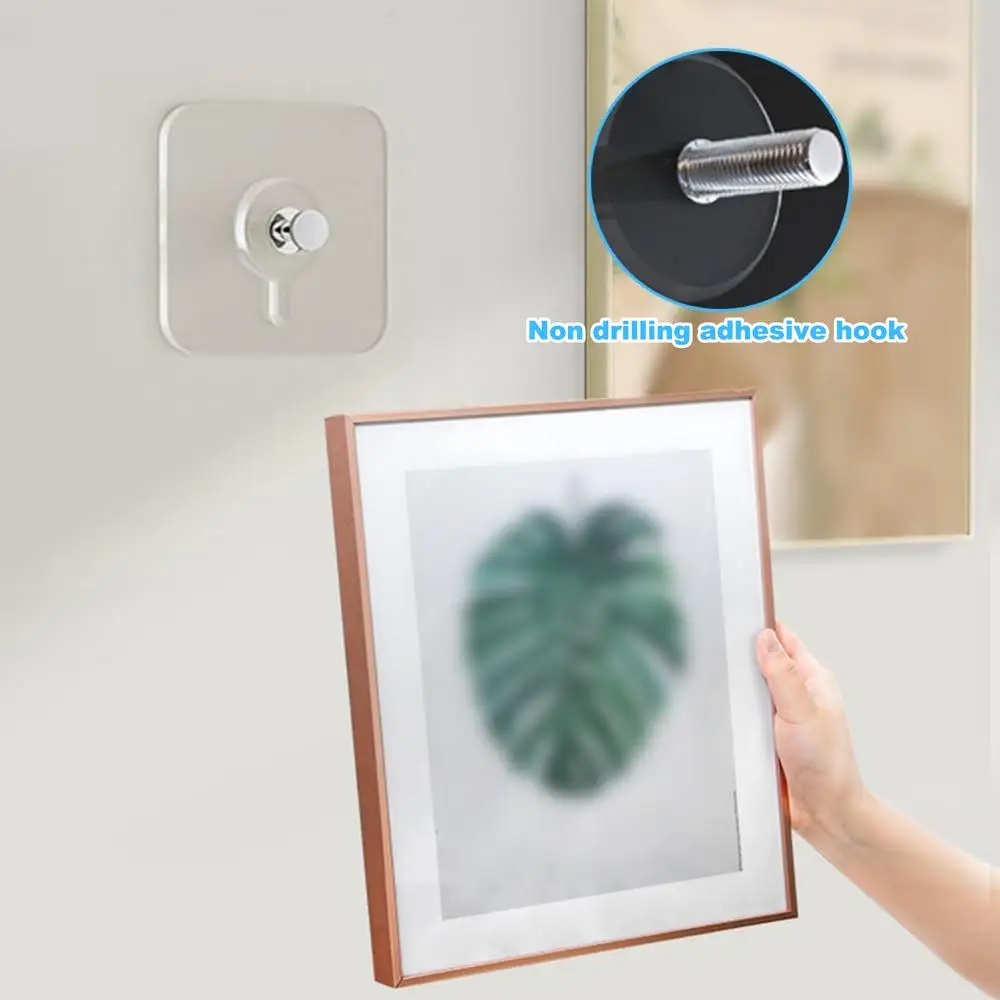 Description Picture 3 of item10Pcs Self Adhesive Hooks Hanging Holder Shelf Hook For Kitchen Bathroom Wall Storage Rack Fixing Stickers Gadgets