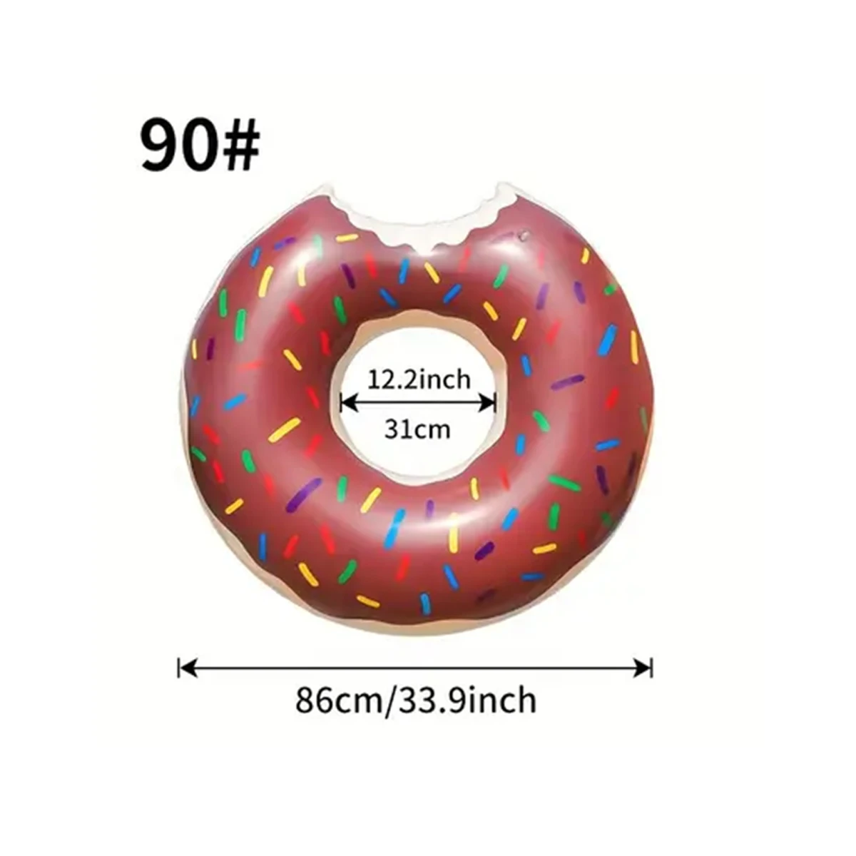 Inflatable Swimming Ring Swimming Pool Floats Inflatable Pool Float Thickened Inflatable Donut Swimming Ring Brown/Pink Printed Floating Ring