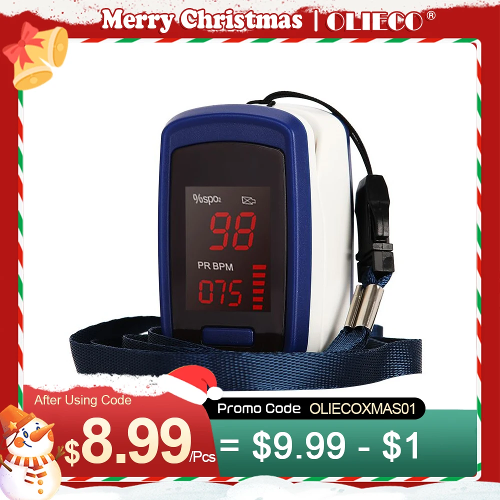 Olieco Led Finger Pulse Oximeter With Lanyard Measuring Spo2 Pulse Rate Pulse Strength Easily