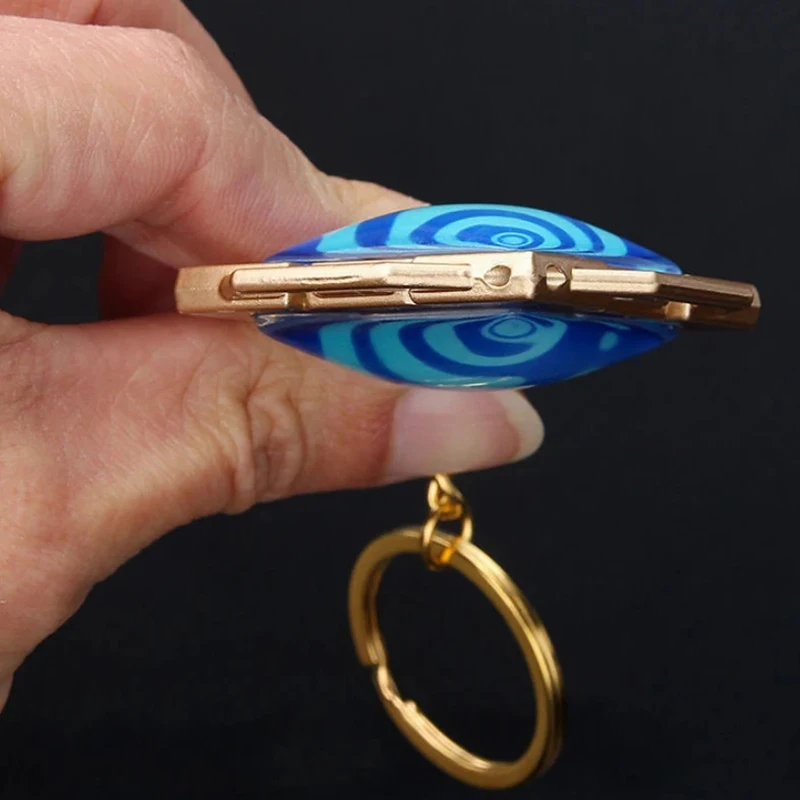 Genshin Impact Pendant Keychain Anime Cosplay Luminous 7 Element Weapons Eye Of Original God Home Hanging Decoration Kid Gifts