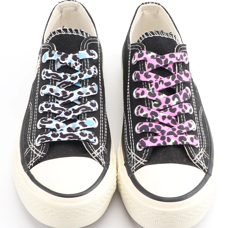 Flat Leopard Print Shoelace Classic Animal Patten Shoelaces for