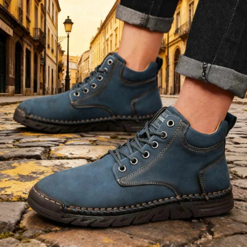 New Arrival Men's Retro Leather Hiking Boots Outdoor Adventure Shoe Anti-Skid Breathable Casual Boots Must Have Stylish Footwear