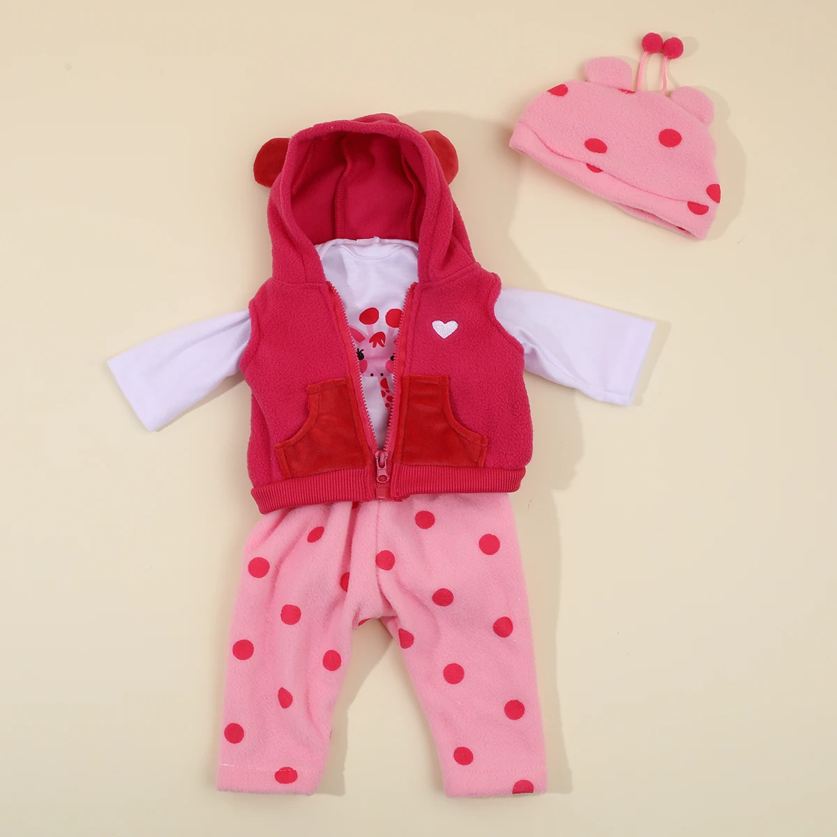 Baby Reborn Dolls Clothes Cute Animal Pink Outfits for
