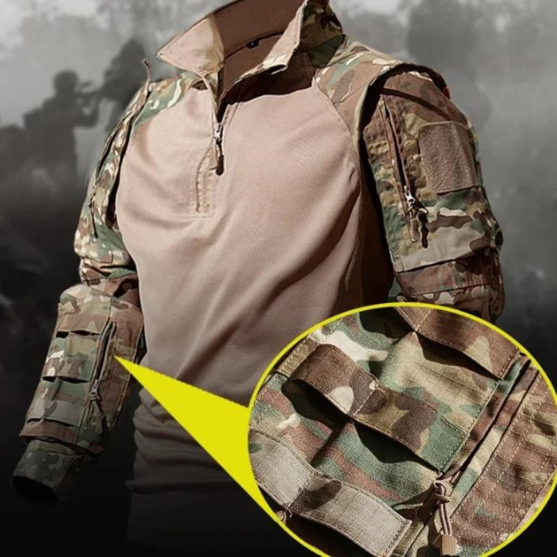 New Tactical Hunting Suit Outdoors Training Durable Breathable Camo Set Waterproof Quick Drying windproof Combat Two Piece Set 3