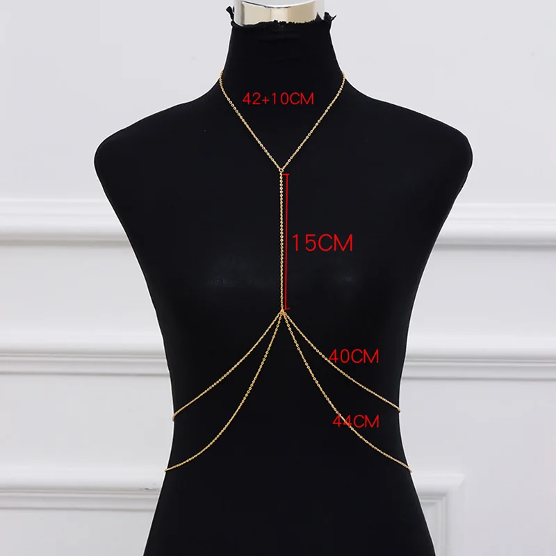 Sexy Bra Chains Crystal Waist Chain Rhinestone Body Chain Bikini Top Bra  Chain Gold Body Jewelry For Women Girls