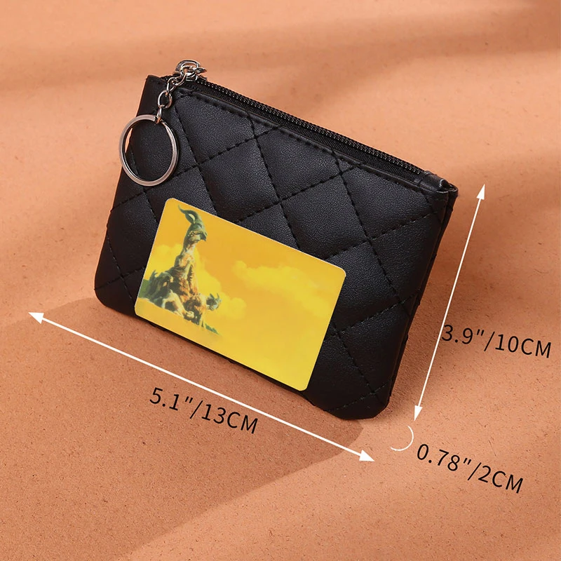 Unisex-Geldbörse, Schlüsselanhänger, PU-Leder, Reißverschluss, modisch, kleine Geldbörse, Geld, Designer, Rautenmuster, kurzes Kleingeldfach, Münzgeldbörsen_voghion.com