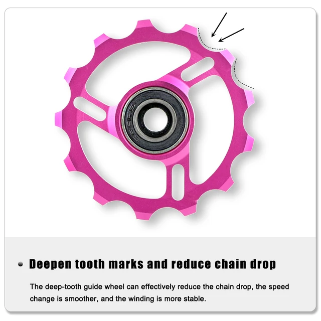 Set 2 Pulegge Deragliatore Posteriore 13T - Alluminio CNC, Cuscinetti Ceramici, Per Cambio Bici 9-12V - Foto 9