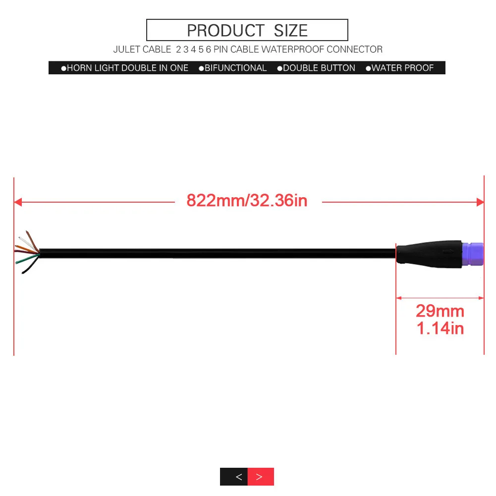 Ebike Geformter Stecker 2/3/4/5/6 Pin Kabel Heißer Verkauf Wasserdichter Stecker Signalleitung Verlängerungskabel Heißer Verkauf Julet Stecker – Detail 1