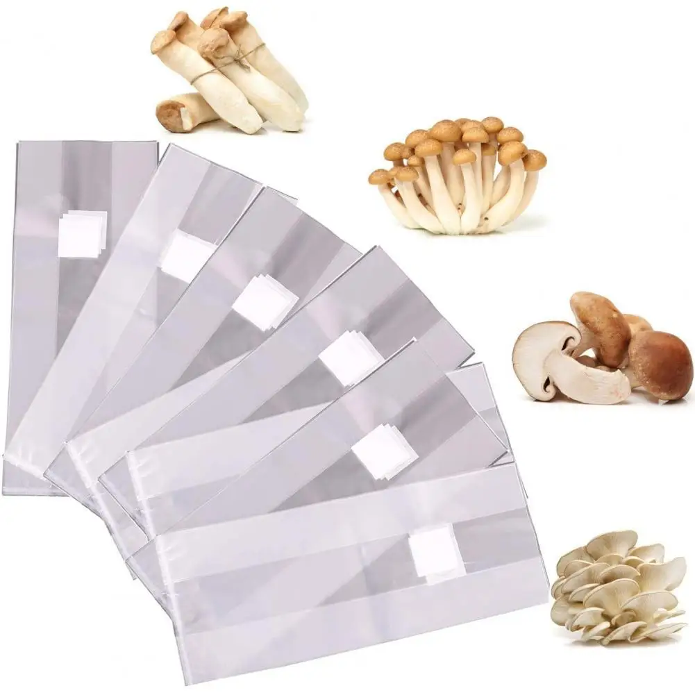 

5/10Pcs Mushroom Growing Bags Mushroom Spawn Sacks 6 Mil Pockets 0.2 Micron Filter Breathable Autoclavable Bags 6 Sizes