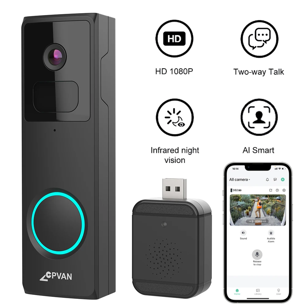 cpvan-wireless-24g-wifi-video-doorbell-1080p-hd-camera-doorbell-with-ai-smart-security-camera-door-bell-with-chime2-way-audio