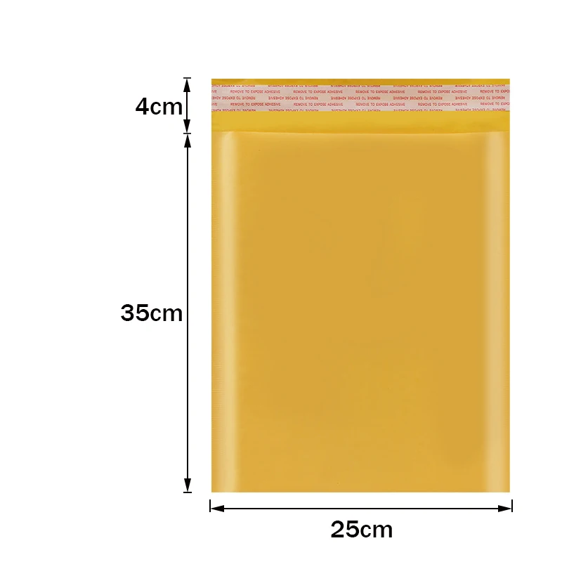 10pcs Yellow Poly Bubble Bag Self-Sealing Filling Gift Bag Book Storage Email Packing Envelope Packing Shipping 35*25cm