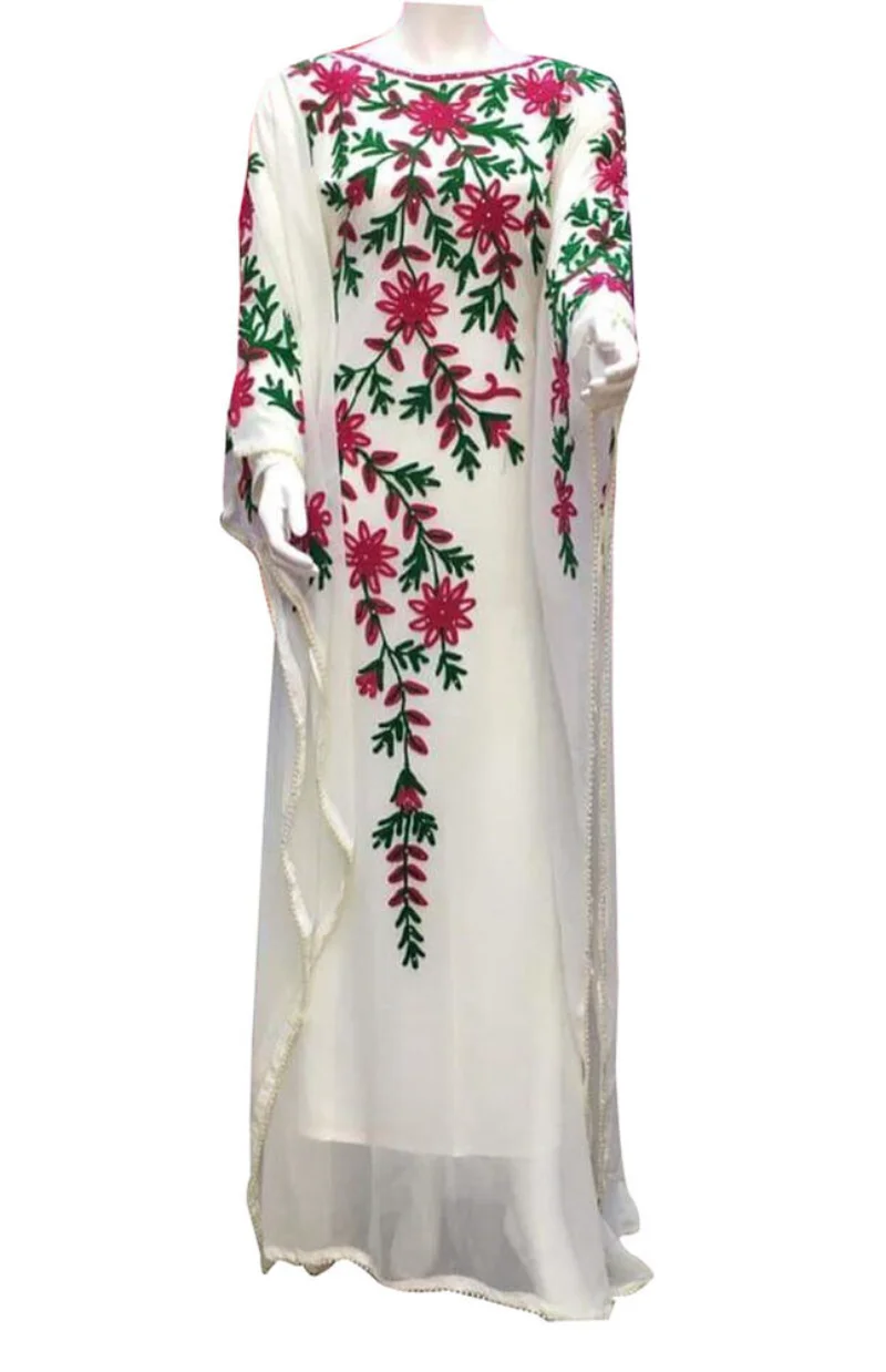 

Women Exquisite Long Skirt Moroccon Dubai Farasha Gown White Dress Sarees for Women In India