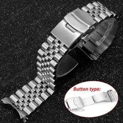 Premium Stainless Steel Watch Strap - Luxury Solid Band - 18mm (Silver2 - Thin Buckle)