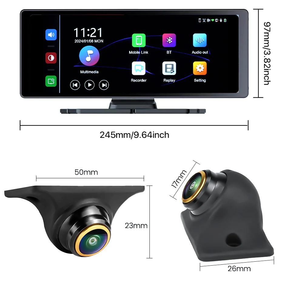 10 インチ WiFi タッチ スクリーン Apple Carplay および