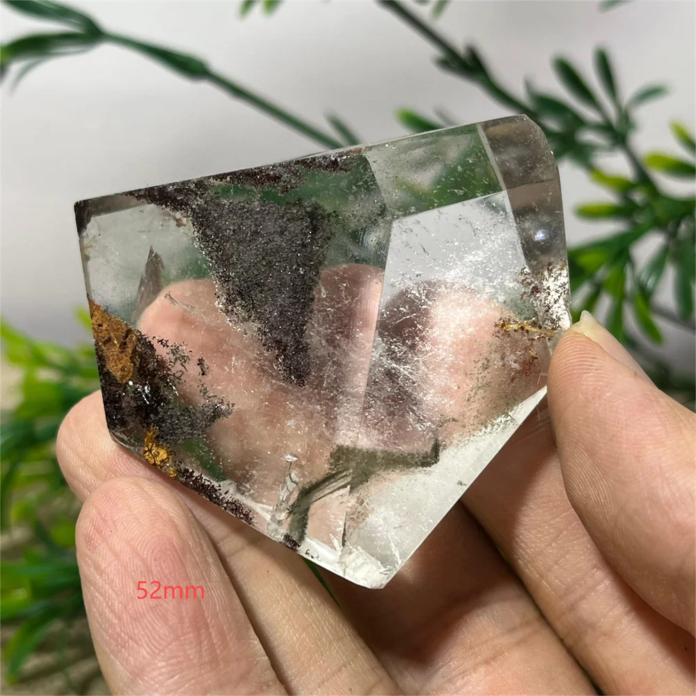 Crystal Natural Garden Black Hair Palm Quartz Free Form Stone Reiki Healing Mineral Specimen Home Stone Decoration Gift Energy 5