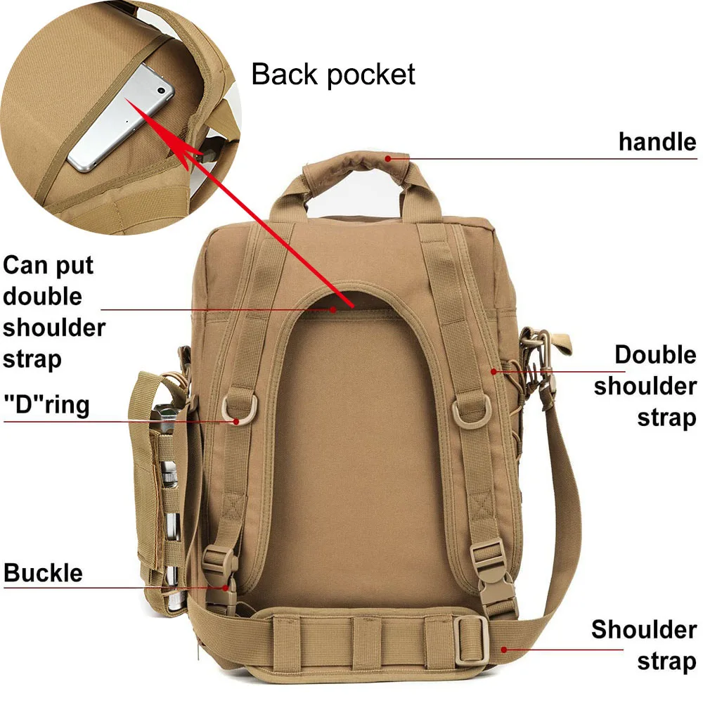 Outdoor Hunting Hiking Backpack Laptop Shoulder Bag Men Waterproof Canvas Nylon Sport Travel Trekking Camping Molle Backpack 4