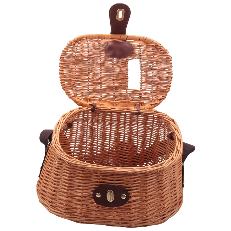 Wicker Basket Fishing Creel Trout Perch Cage Tackle Fisherman Box