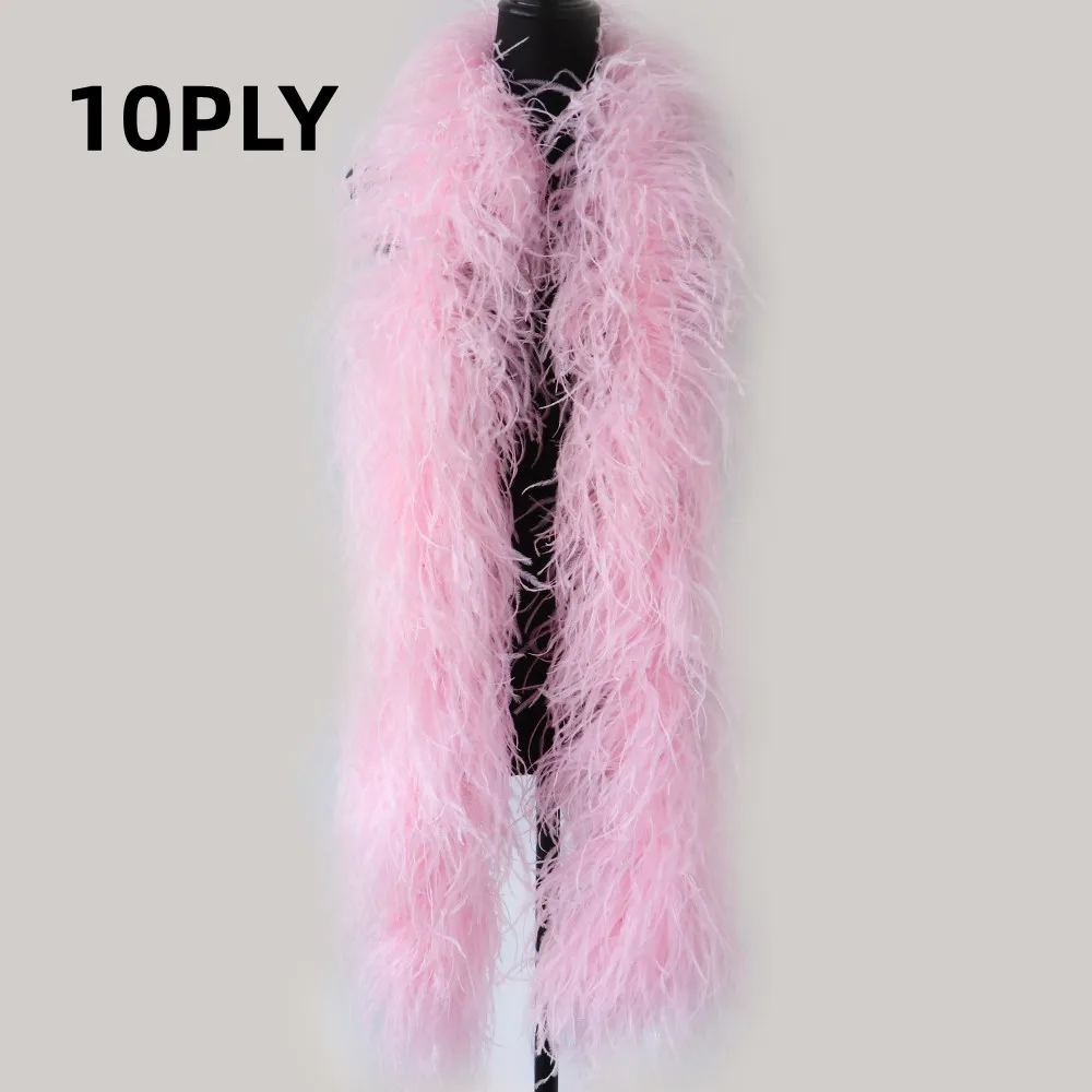 Ostrich Feather Boa Shawl 2 Meter Vintage Fluffy Ostrich Feathers For Wedding Dress Dcoration Boas 10/15 Layers ostrich feathers natural feathers