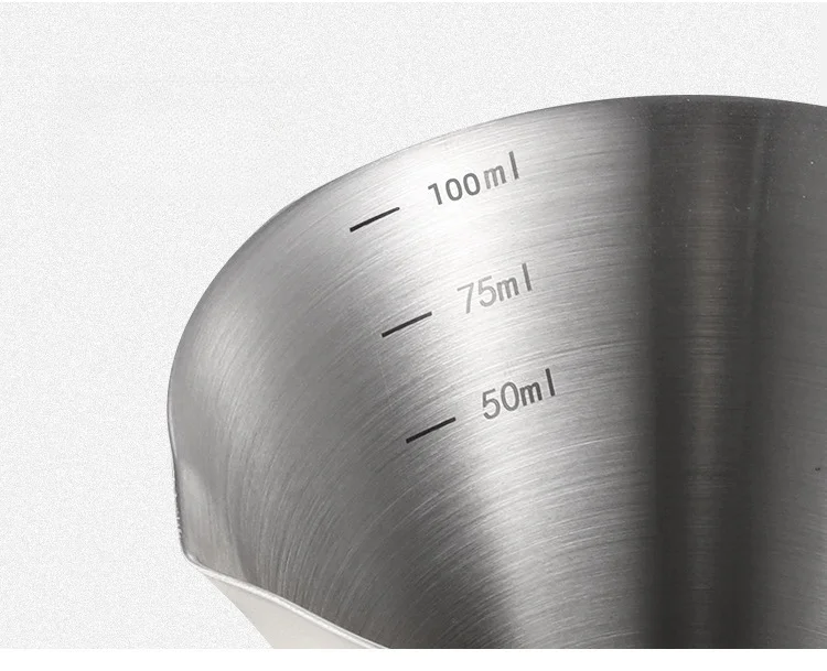 100ML Espresso Extraction Cup 304 Stainless Steel with Scale Thickened Exquisite Ounce Coffee Cup Home Kitchen Cafe Accessories