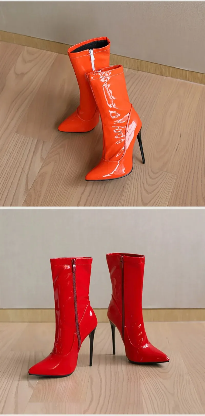 Sexy Women Boot Fashion Patent Leather High Heeled Boot Exquisite Fleece Lined Winter Shoes for Woman Designer Shoes Botas Mujer S0958e166534348b2839cf0d380856aa7W