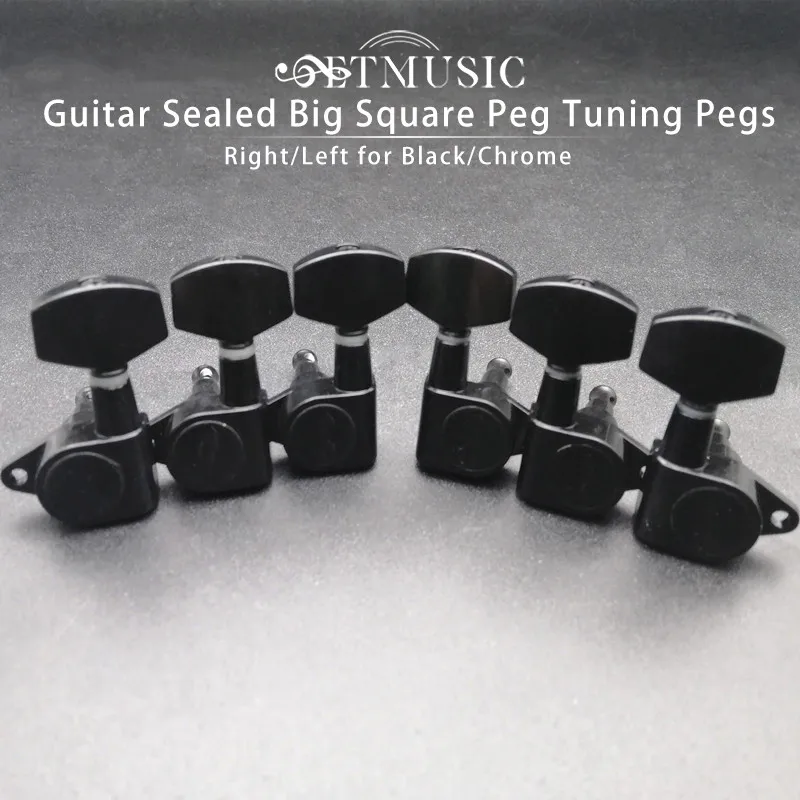6pc Guitar Sealed Big Square Peg Tuning Pegs Tuner Machine Heads