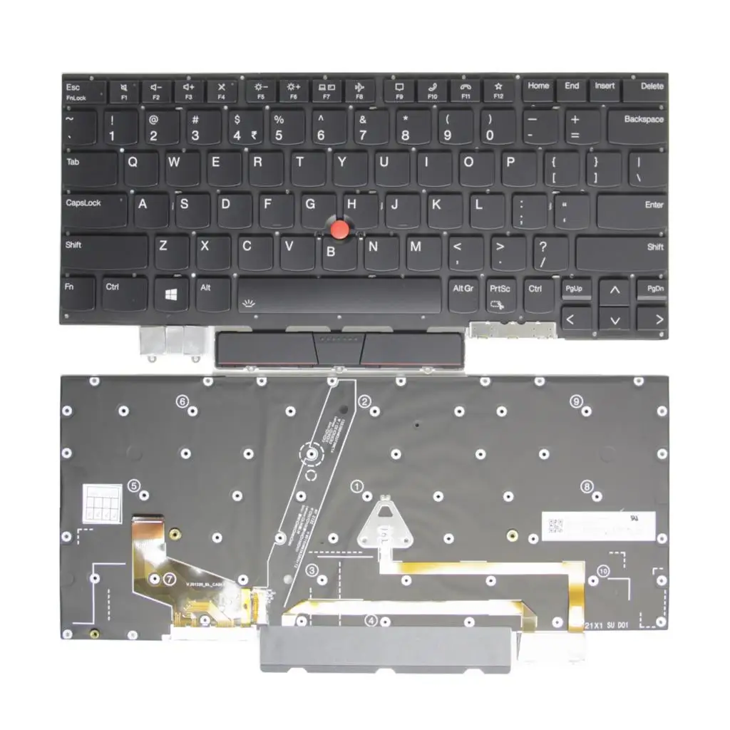 

100%New US For Lenovo Thinkpad X1 Carbon 9TH GEN9 2021 X1 Yoga 6TH 2021 Original English Laptop Backlit Keyboard