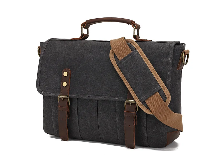 Retro Canvas Leather Messenger Shoulder Bag