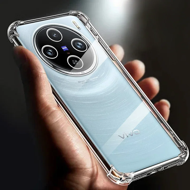 

Thickened Airbag Shockproof Clear Soft Tpu Phone Case For Vivo X100 pro case Transparent Back Cover for X 100pro funda cases
