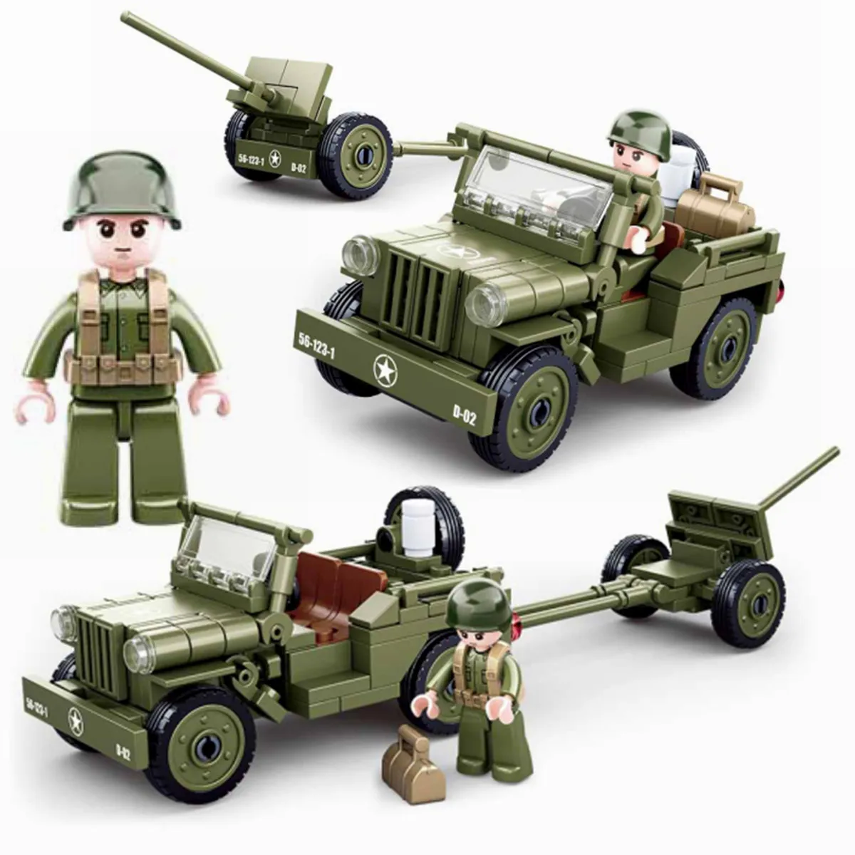 Car Model Moc Building Blocks, Sluban Military Ww2, Sluban Army Ww2