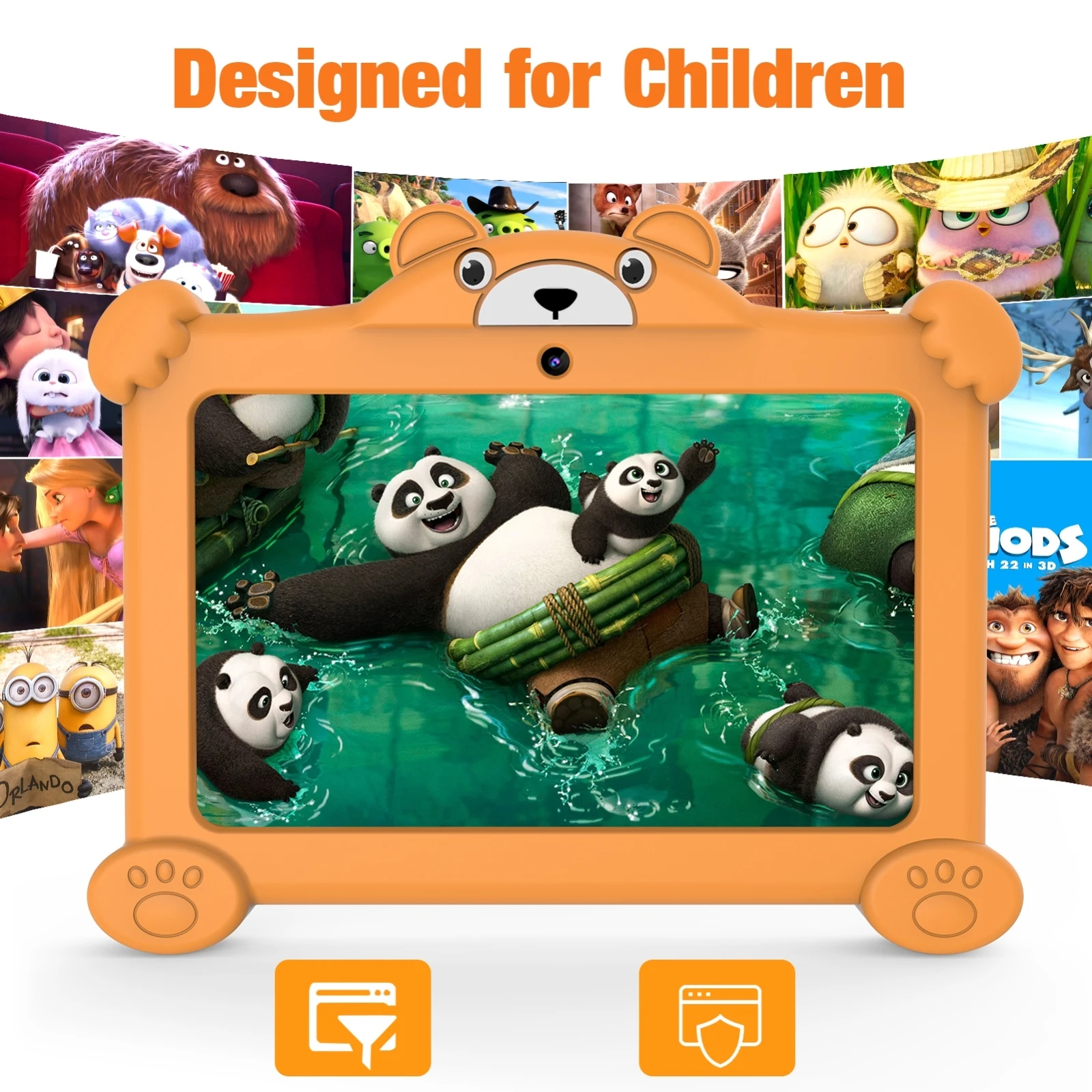 Pritom K7 Pro Panda Kids Tablet PC 7.0“ 2GB+32GB Android 11 Allwinner A100 Support 2.4G Global Version Google Play