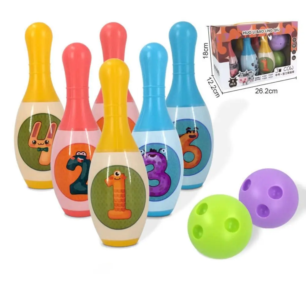 

Early Teaching Games Bowling Set Interactive Educational Toy 2 Balls Bowling Balls for Toddlers Sports Colorful Home