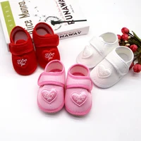 Infant Baby Girls Flats Letter Printing Love Pattern Soft Sole Non-slip Flower Princess Wedding Dress Walking Shoes for Newborn 1