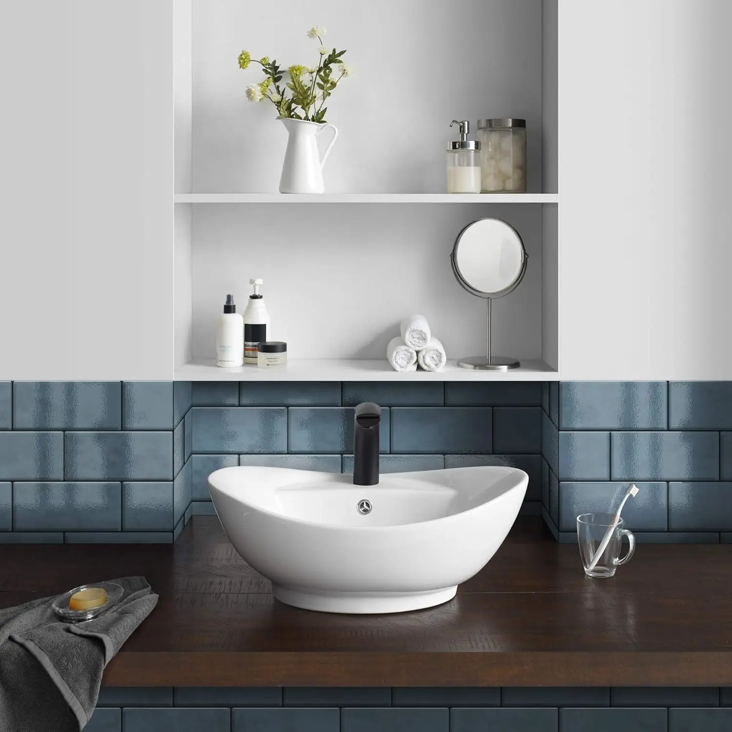 Swiss Madison Well Made Forever SM-VS211 Ivy 23" Oval Ceramic Vessel Sink, Glossy White 4