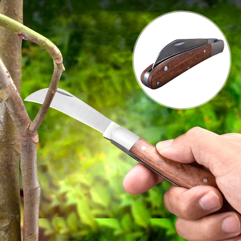 Folding Grafting Scissors Gardening Tool Stainless Steel Grafting Knife Outdoor Cutting Trim Supplies