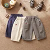 Baby Children's Casual Pants 1-5Y Spring 2025 New Boys' Solid Color Trousers Girls Cartoon Embroidery Outdoor Pants 1