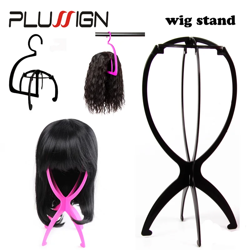 Plastic Wig Stand For Display Wigs Hats Hanger Wig Holders Portable