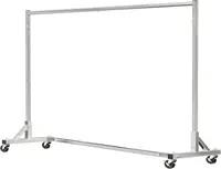Industrial Grade Z-Base 70in extra long Clothes Garment Rack, Commercial Grade Rolling Clothing Rack, Heavy Duty 600lb Load 2