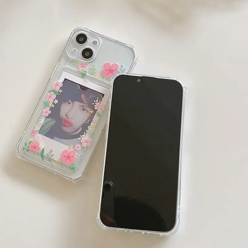 Floral Photo Card Holder Wallet Cover