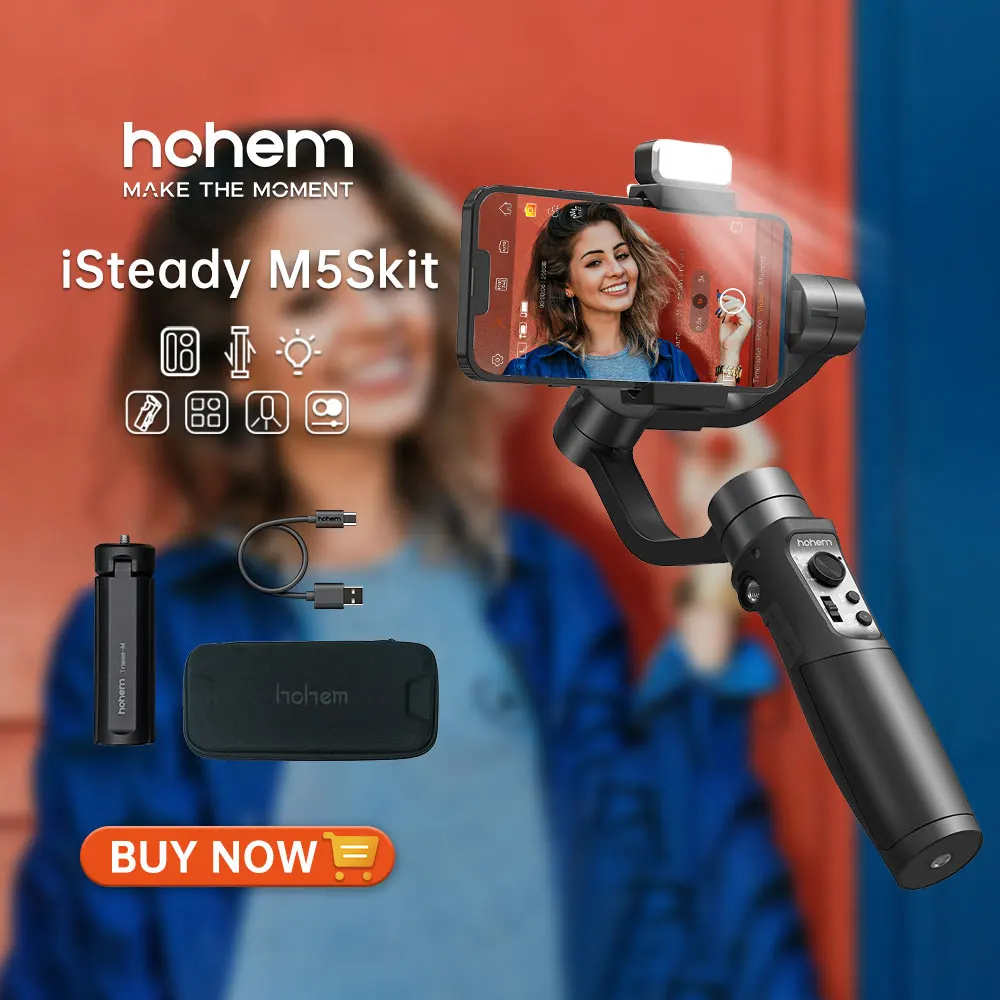 Hohem iSteady Mobile Plus 3-Axis Handheld Gimbal Stabilizer for Smartphone with Fill Light for iPhone Android Face Tracking handheld gimbal stabilizer handheld gimbal gimbal stabilizer