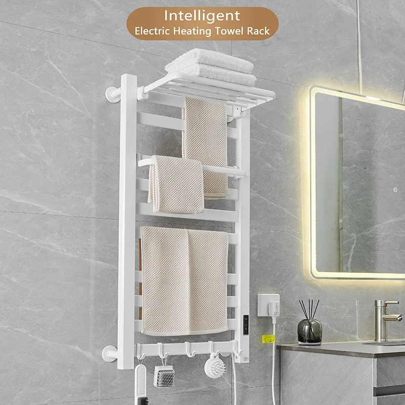White Electric Heated Towel Rail Smart Electric Towel Rack