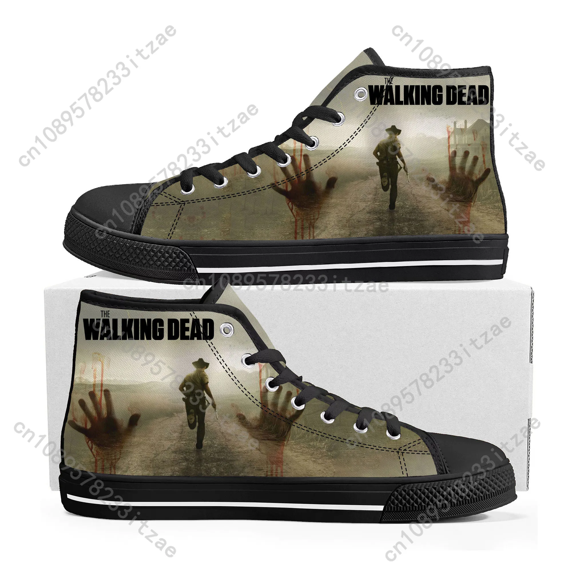 The Walking Dead Horror High Top Sneakers Mens Womens Teenager Canvas High Quality Sneaker Casual Custom Shoes Customize Shoe 2