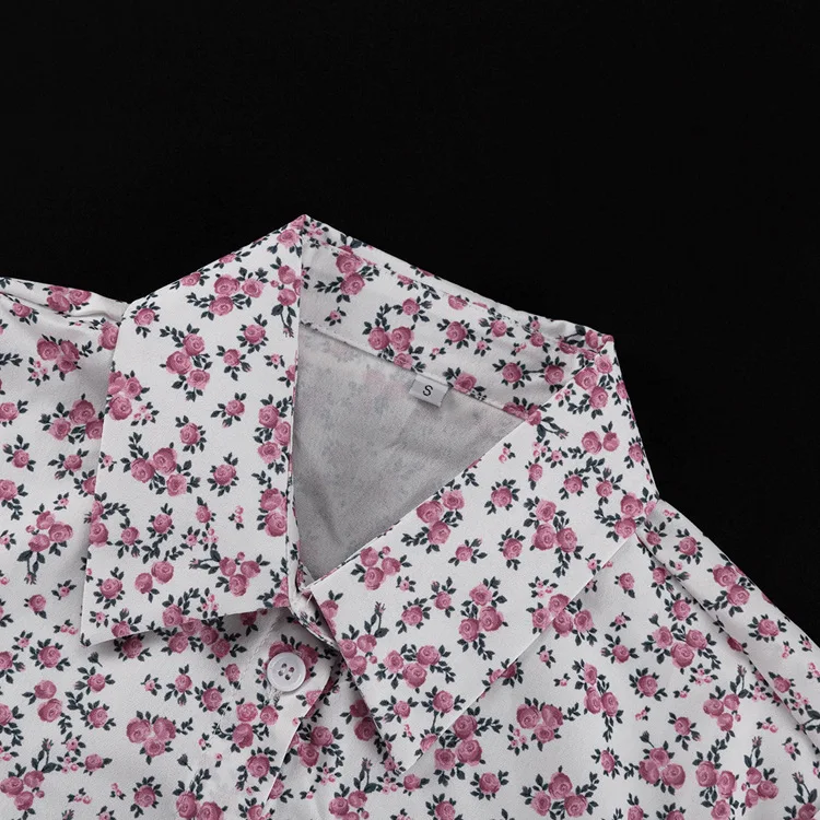 Printed Lace-Up 2 Piece-Set Shorts Outfits Female Lapel Contrast Patchwork Top Cardigan And High Waist Women's Shorts Sets