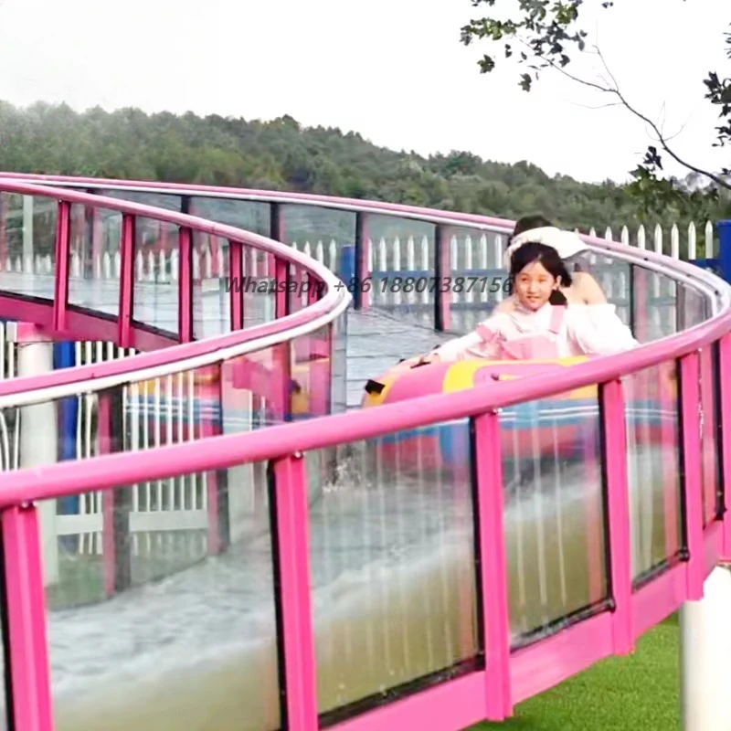 맞춤형 상업용 야외 경관 지역 놀이공원 어트랙션 야외 대형 롱 글라스 워터 슬..