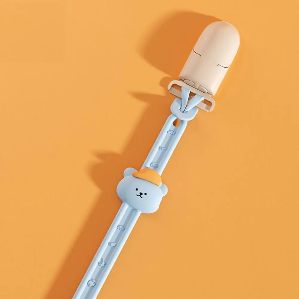 Elastic Cute Bear  Safety Silicone Food Grade Baby Pacifier Chain Lanyard Pacifier Clips Chains Molar Chain