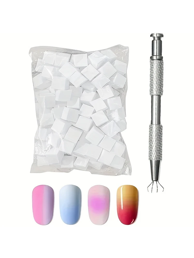 50 件装 Sponge Gradient Nail Art Stamper Tools Gel Polish Color Gradient Brush Glitter Powder Dotting Pen for Manicure Accessories