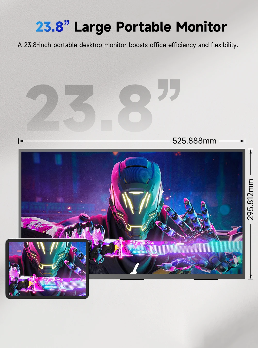 UPERFECT 23.8インチ モバイルモニター 100Hz UPERFECT 大型ポータブルモニター 23.8インチ コンピューター